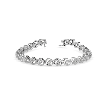 Brainy Tennis Diamond Bracelet-Silver