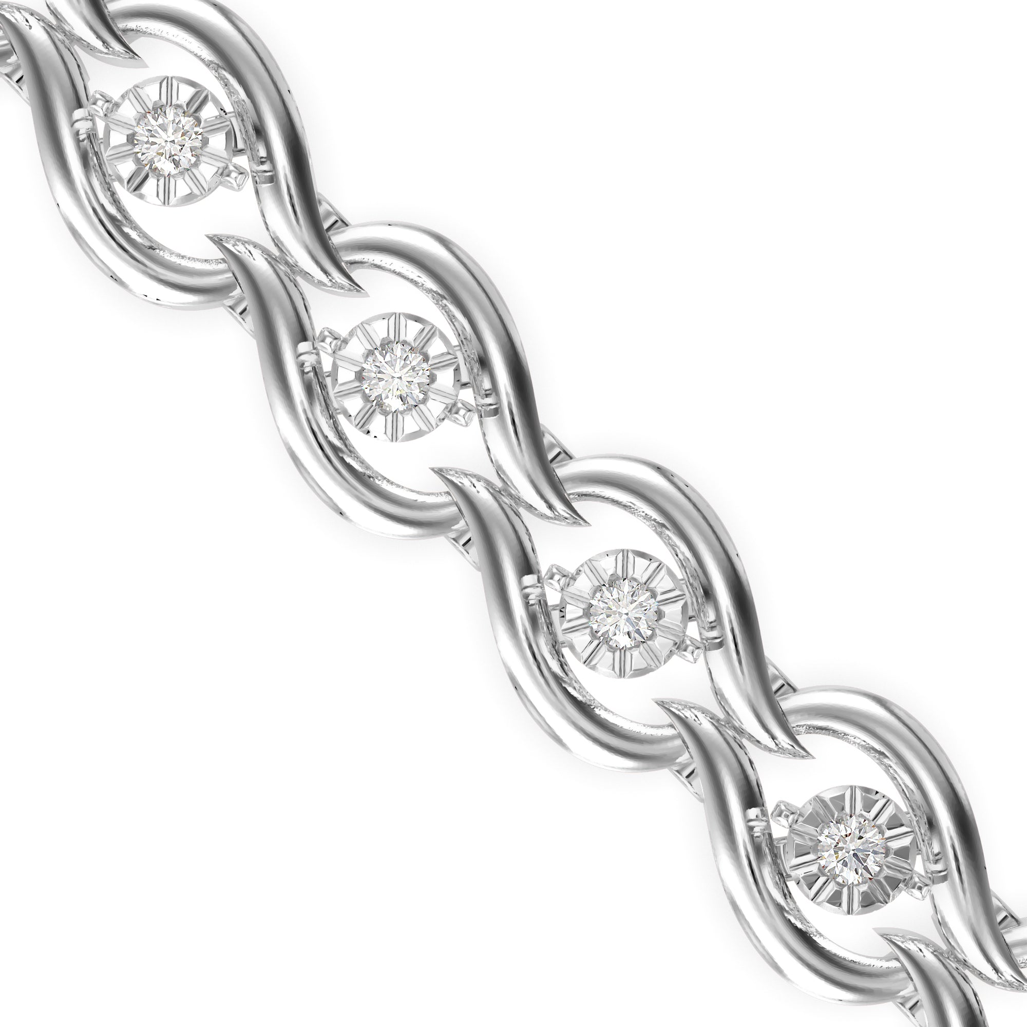 Brainy Tennis Diamond Bracelet-Silver