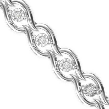 Brainy Tennis Diamond Bracelet-Silver