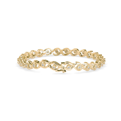 Brainy Tennis Diamond Bracelet-Golden