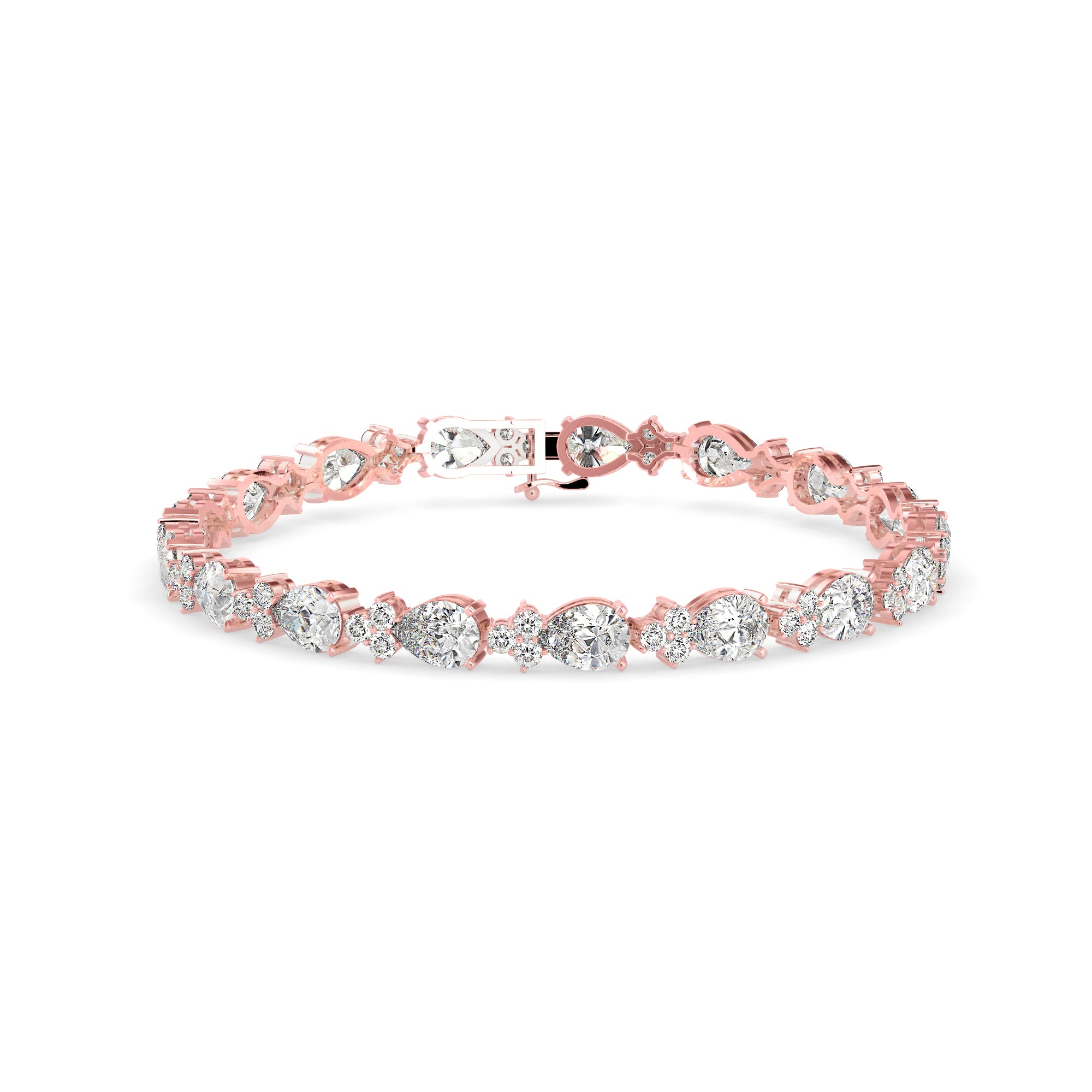 Sinewy Diamond Tennis Bracelet-Rose Gold
