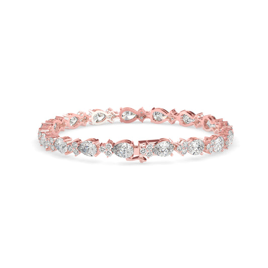 Sinewy Diamond Tennis Bracelet-Rose Gold