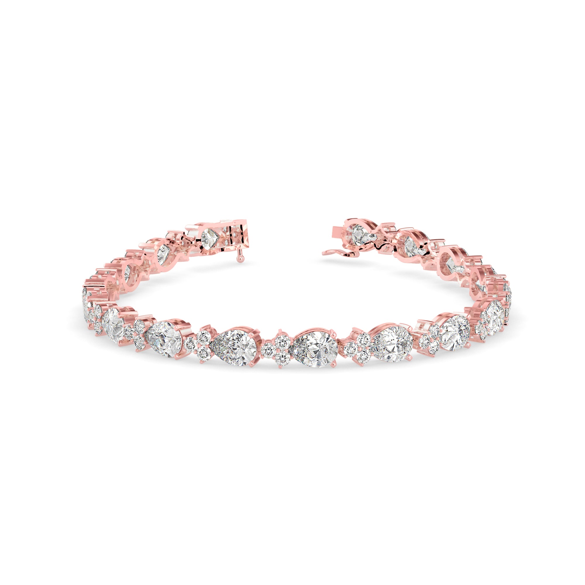 Sinewy Diamond Tennis Bracelet-Rose Gold