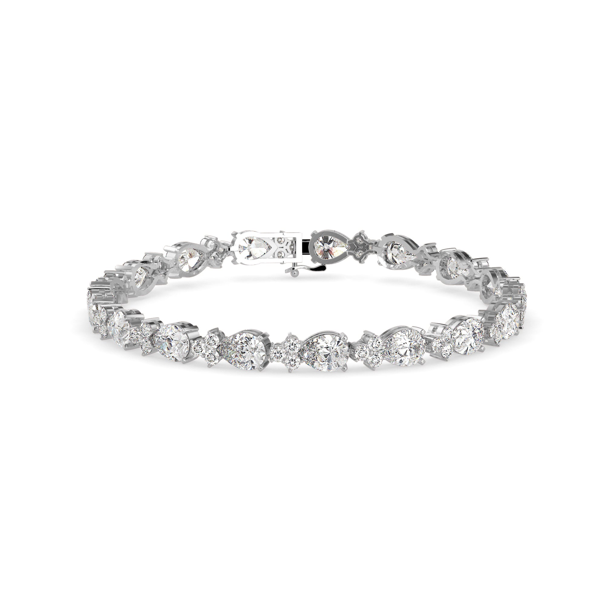 Sinewy Diamond Tennis Bracelet-Silver