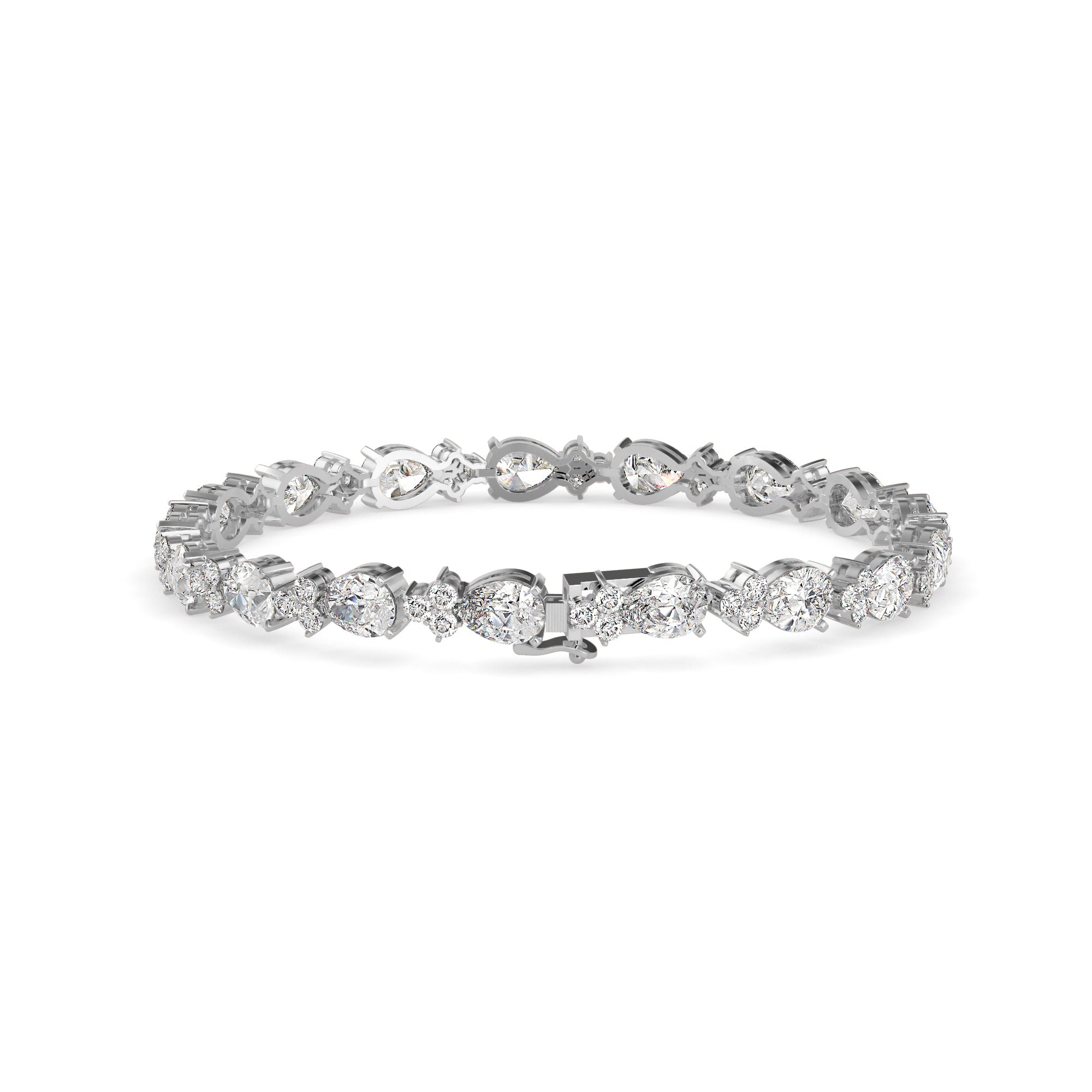 Sinewy Diamond Tennis Bracelet-Silver