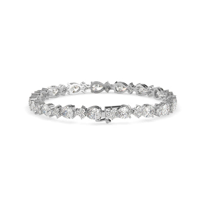 Sinewy Diamond Tennis Bracelet-Silver