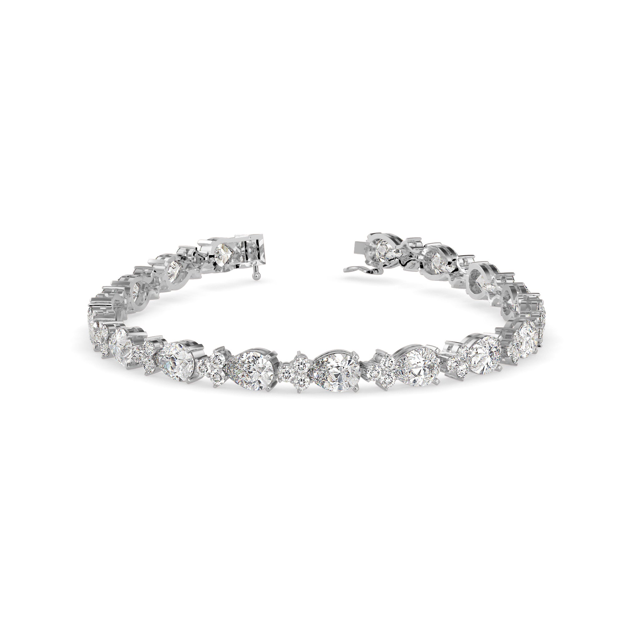Sinewy Diamond Tennis Bracelet-Silver