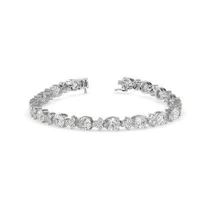 Sinewy Diamond Tennis Bracelet-Silver