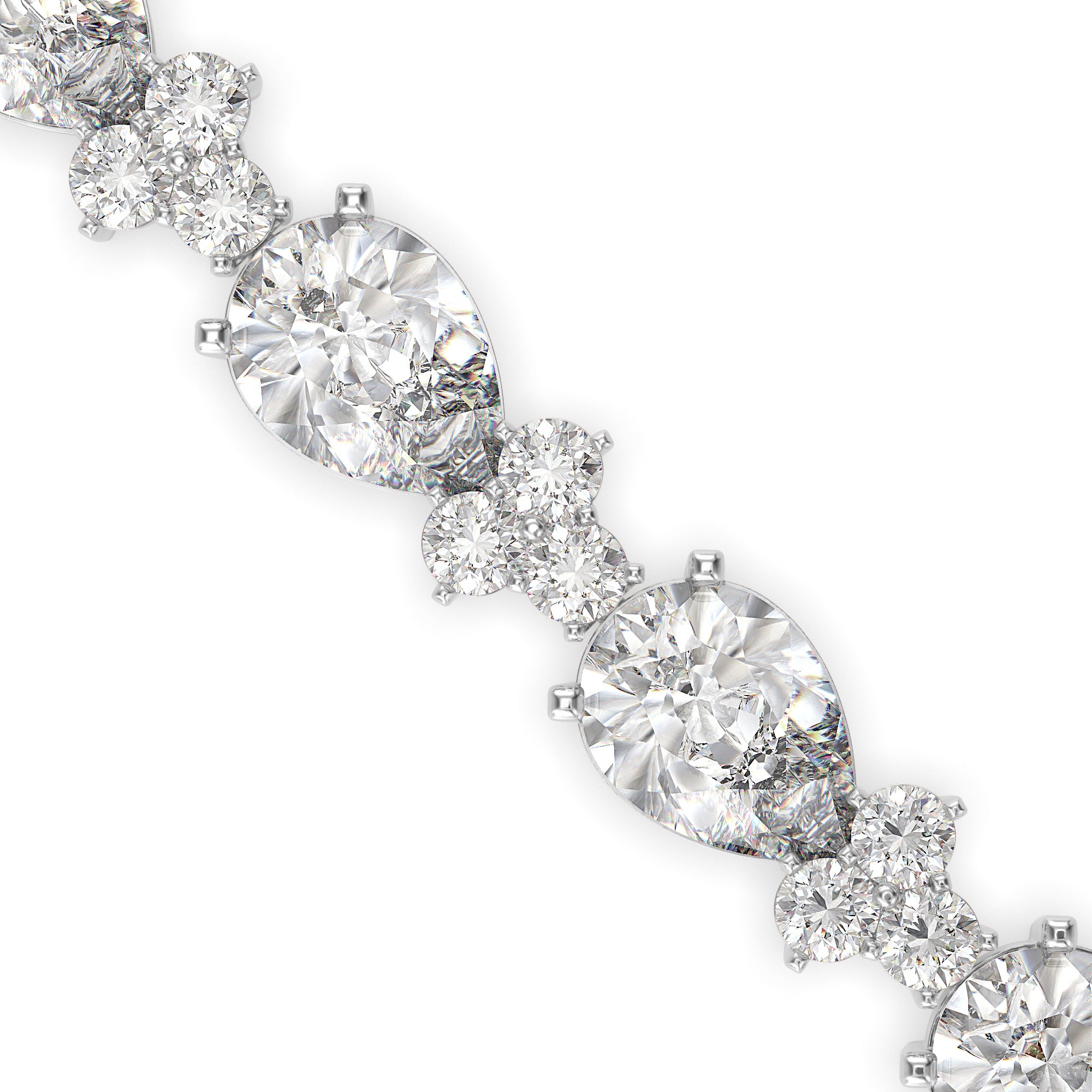Sinewy Diamond Tennis Bracelet-Silver