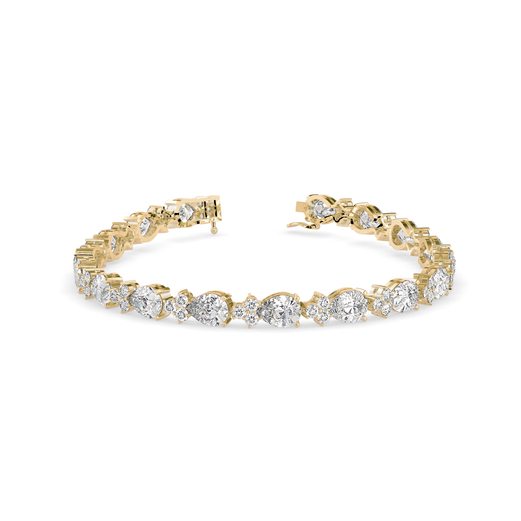 Sinewy Diamond Tennis Bracelet-Golden
