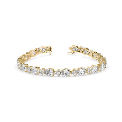 Sinewy Diamond Tennis Bracelet-Golden