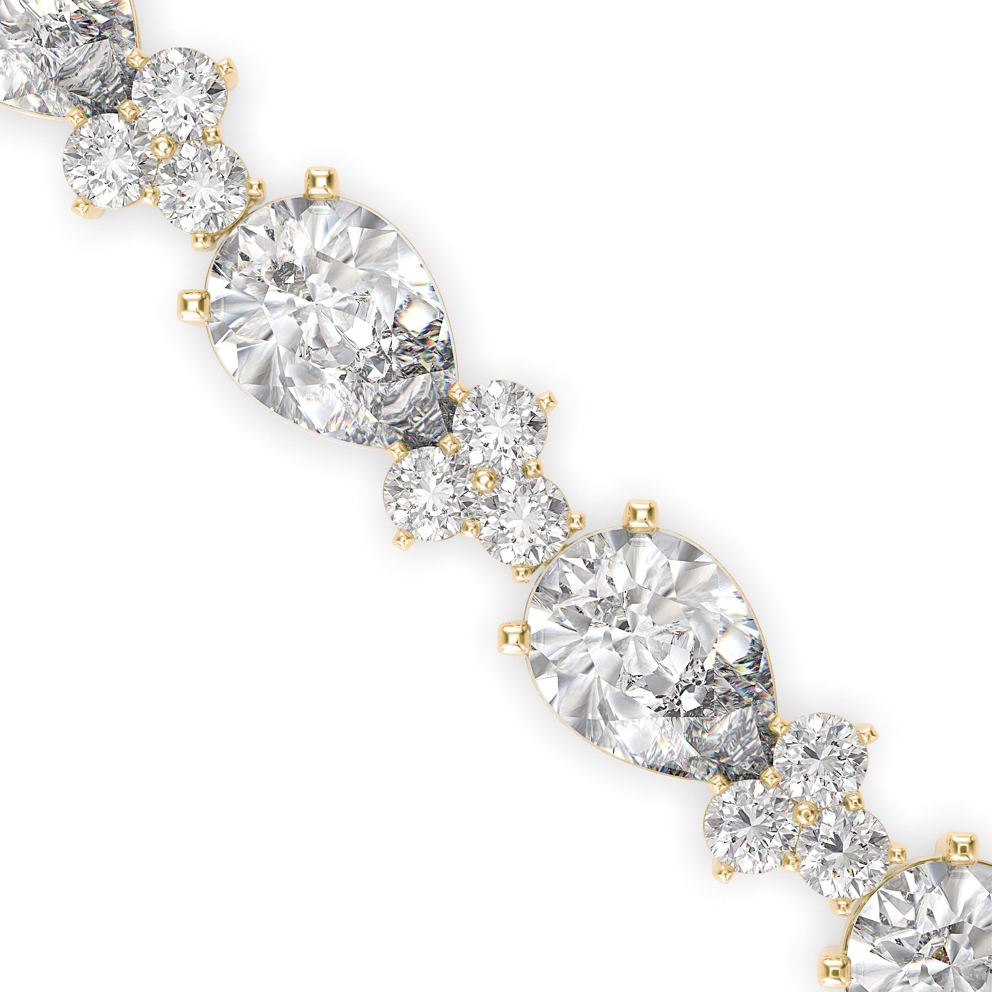 Sinewy Diamond Tennis Bracelet-Golden