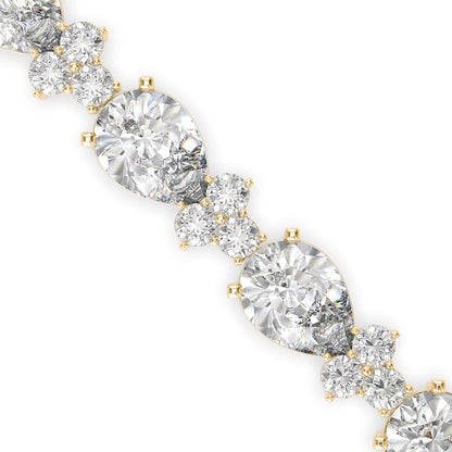 Sinewy Diamond Tennis Bracelet-Golden