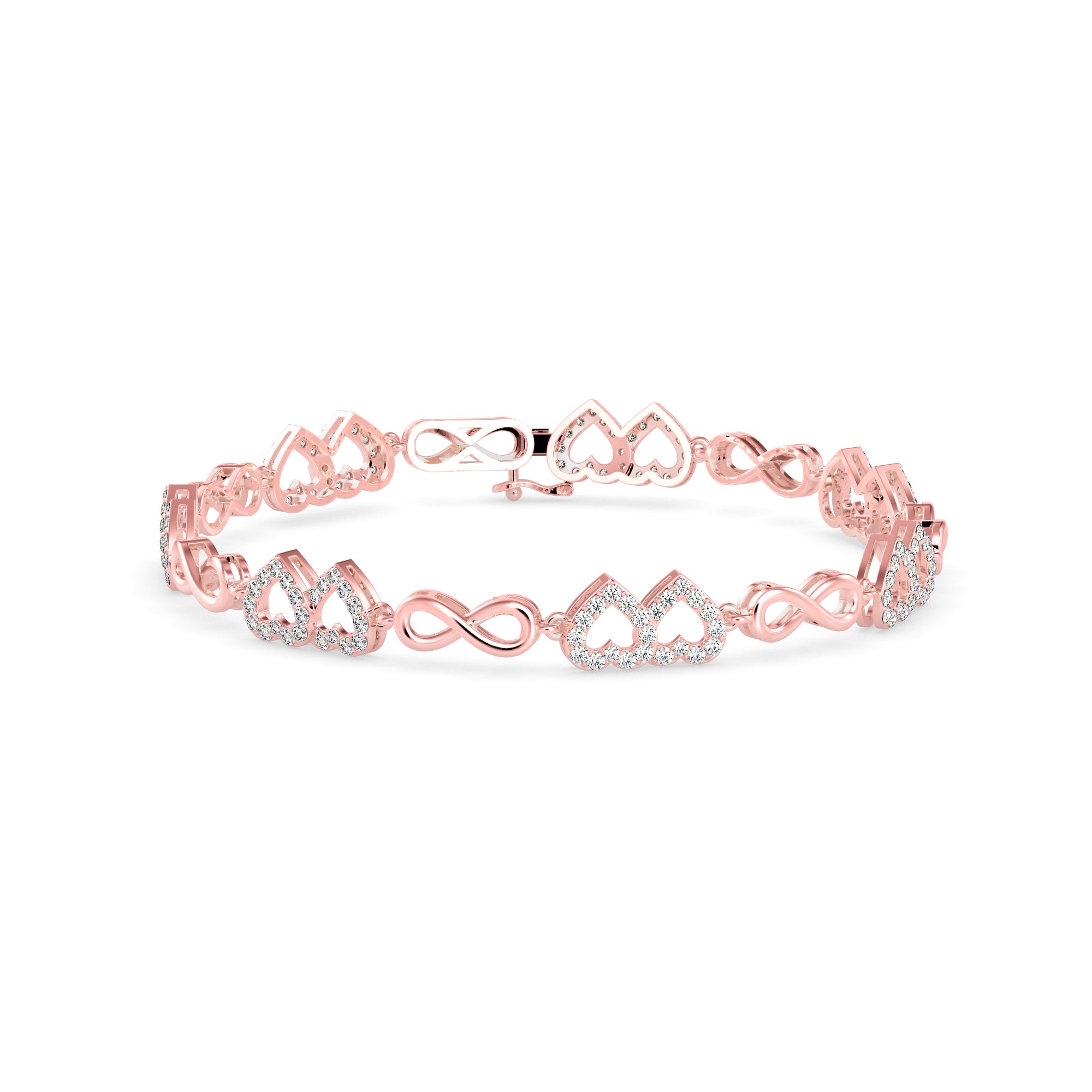 Burly Diamond Tennis Bracelet-Rose Gold