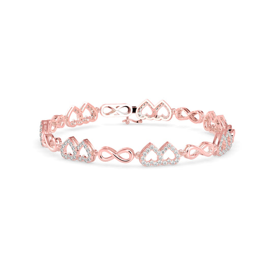 Burly Diamond Tennis Bracelet-Rose Gold