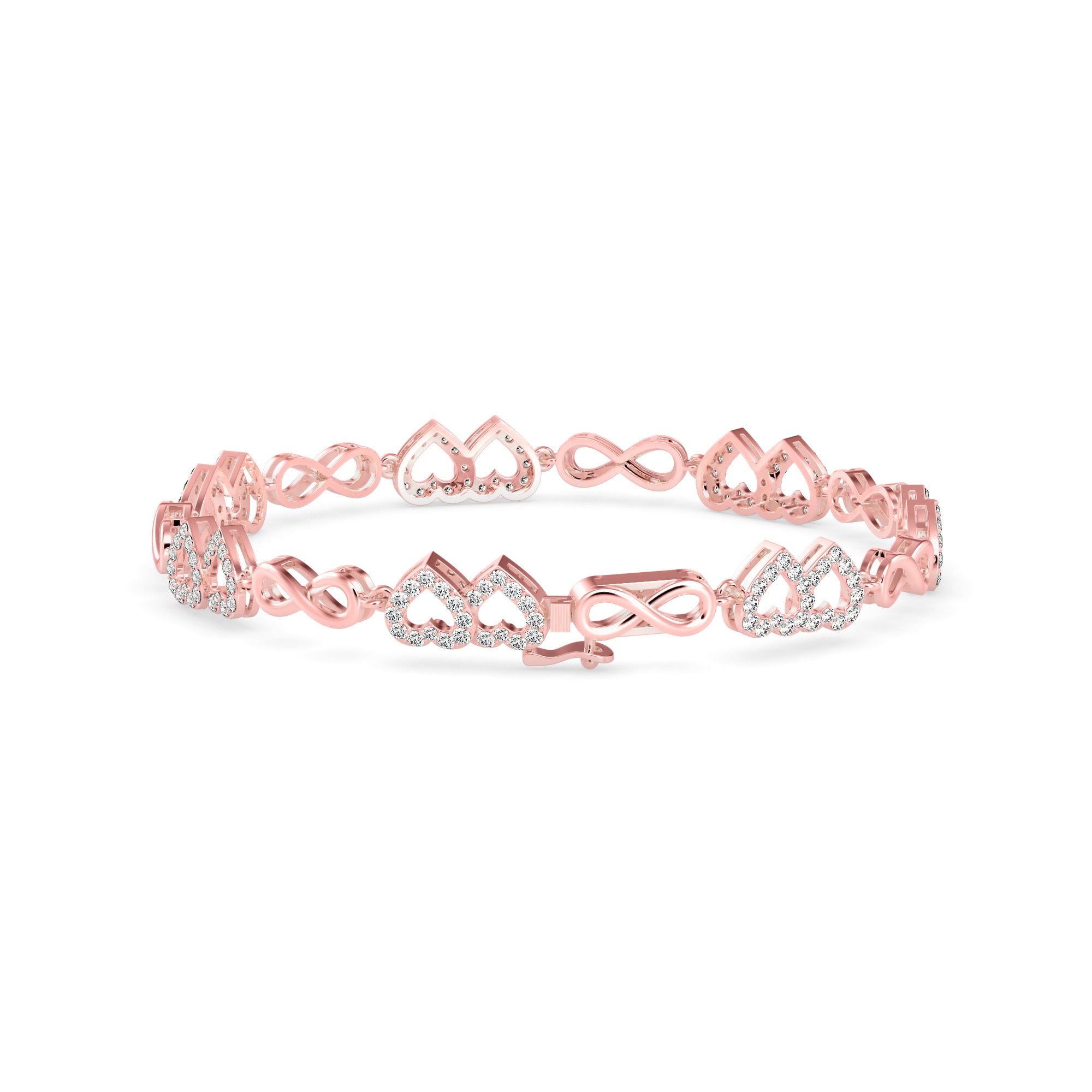 Burly Diamond Tennis Bracelet-Rose Gold