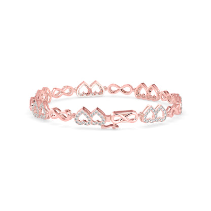 Burly Diamond Tennis Bracelet-Rose Gold