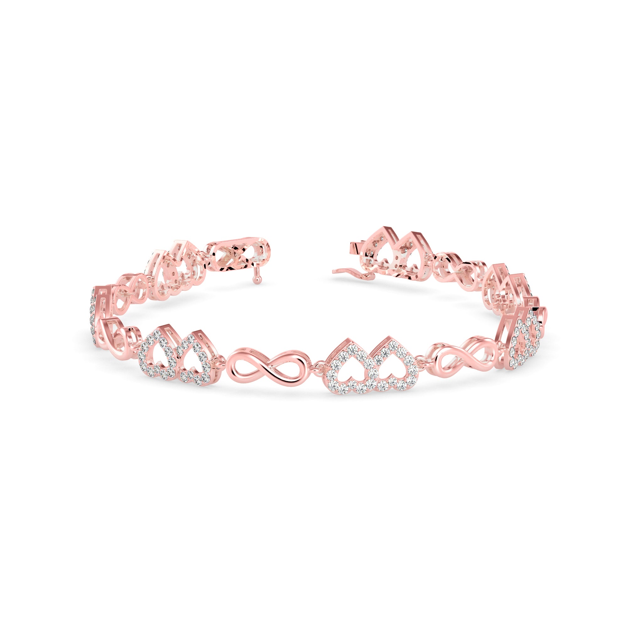 Burly Diamond Tennis Bracelet-Rose Gold