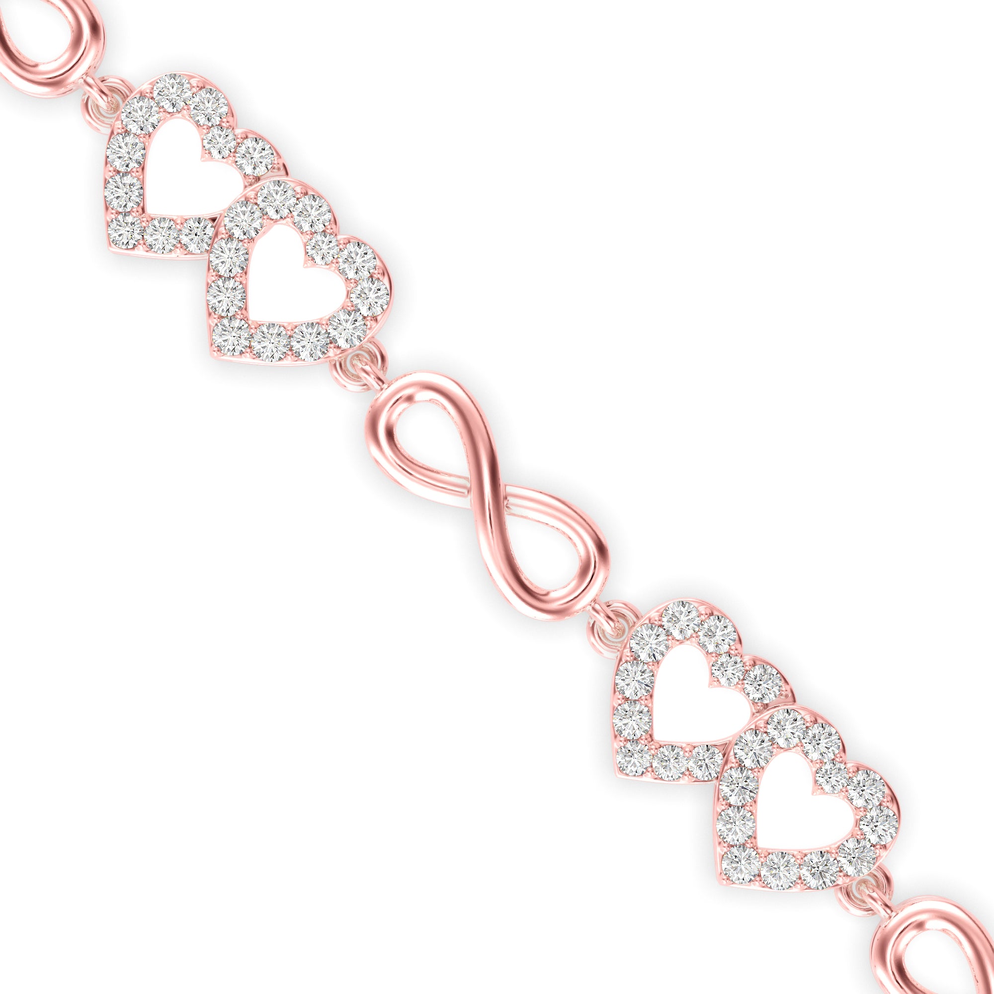 Burly Diamond Tennis Bracelet-Rose Gold
