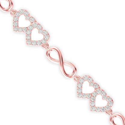 Burly Diamond Tennis Bracelet-Rose Gold