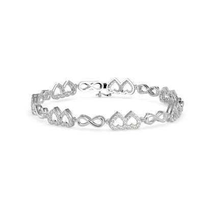 Burly Diamond Tennis Bracelet-Silver