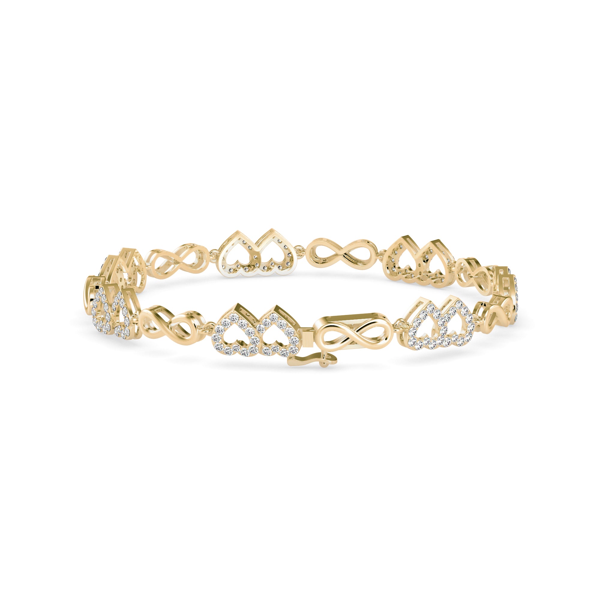 Burly Diamond Tennis Bracelet-Golden