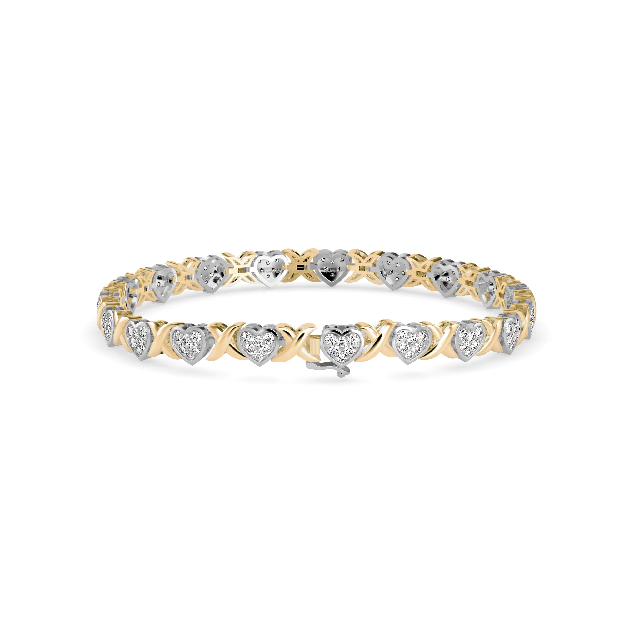 Eminent Diamond Tennis Bracelet-Golden