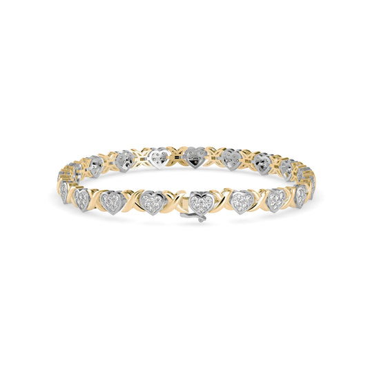 Eminent Diamond Tennis Bracelet-Golden
