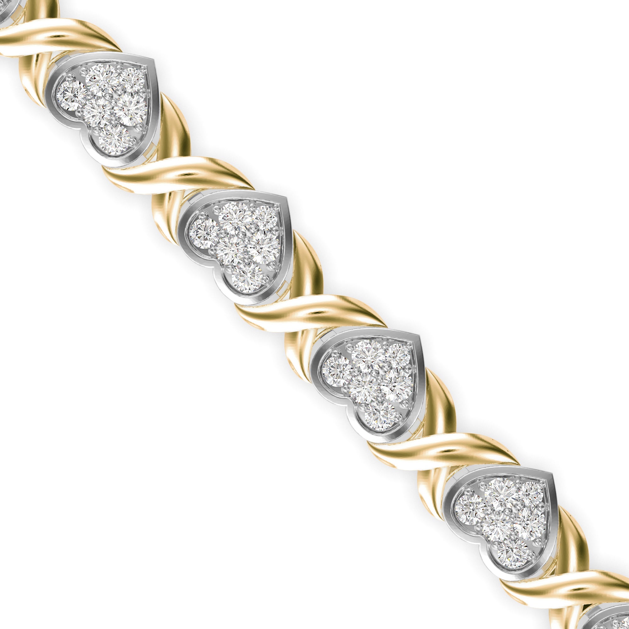 Eminent Diamond Tennis Bracelet-Golden