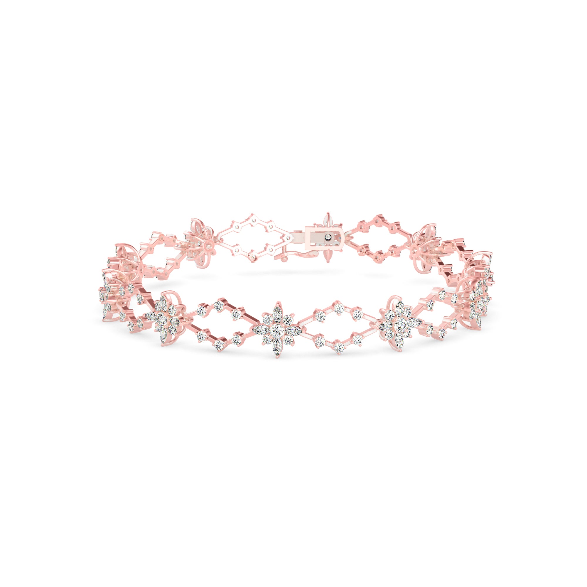 Racking Diamond Bracelet-Rose  Gold