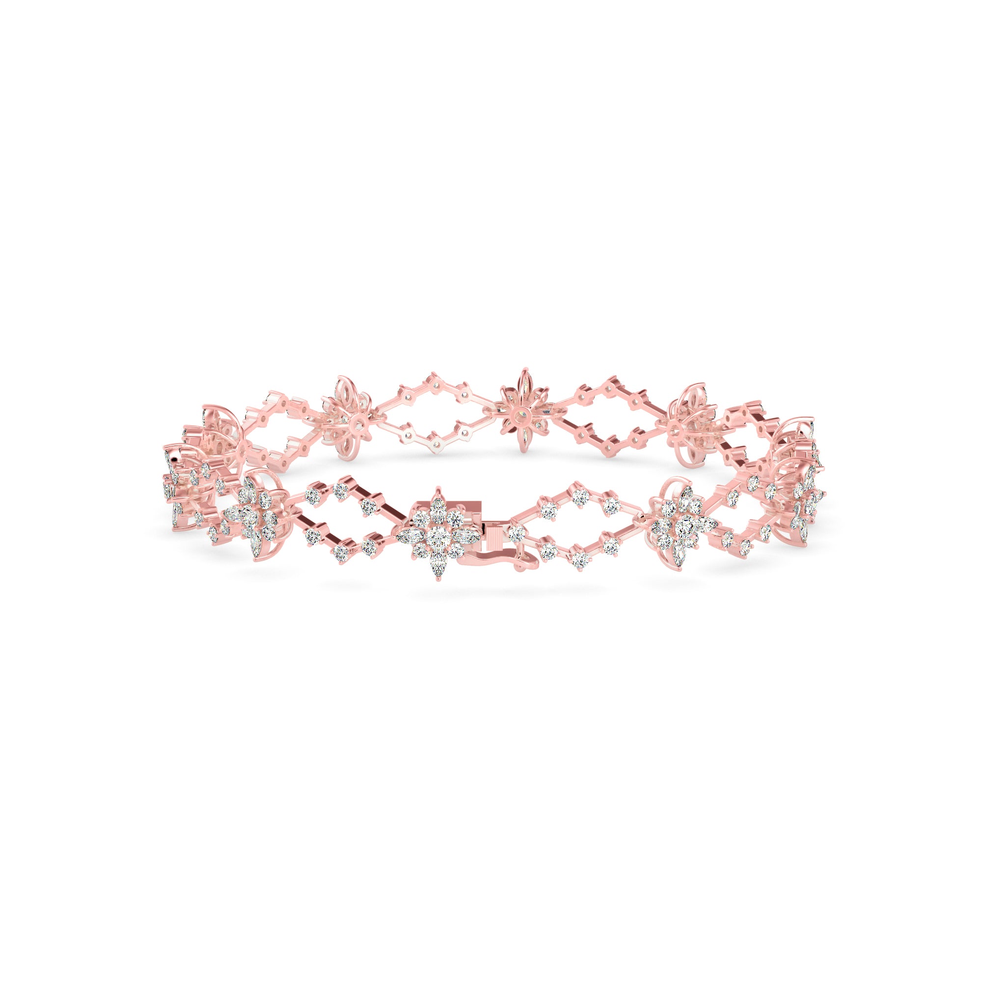 Racking Diamond Bracelet-Rose  Gold