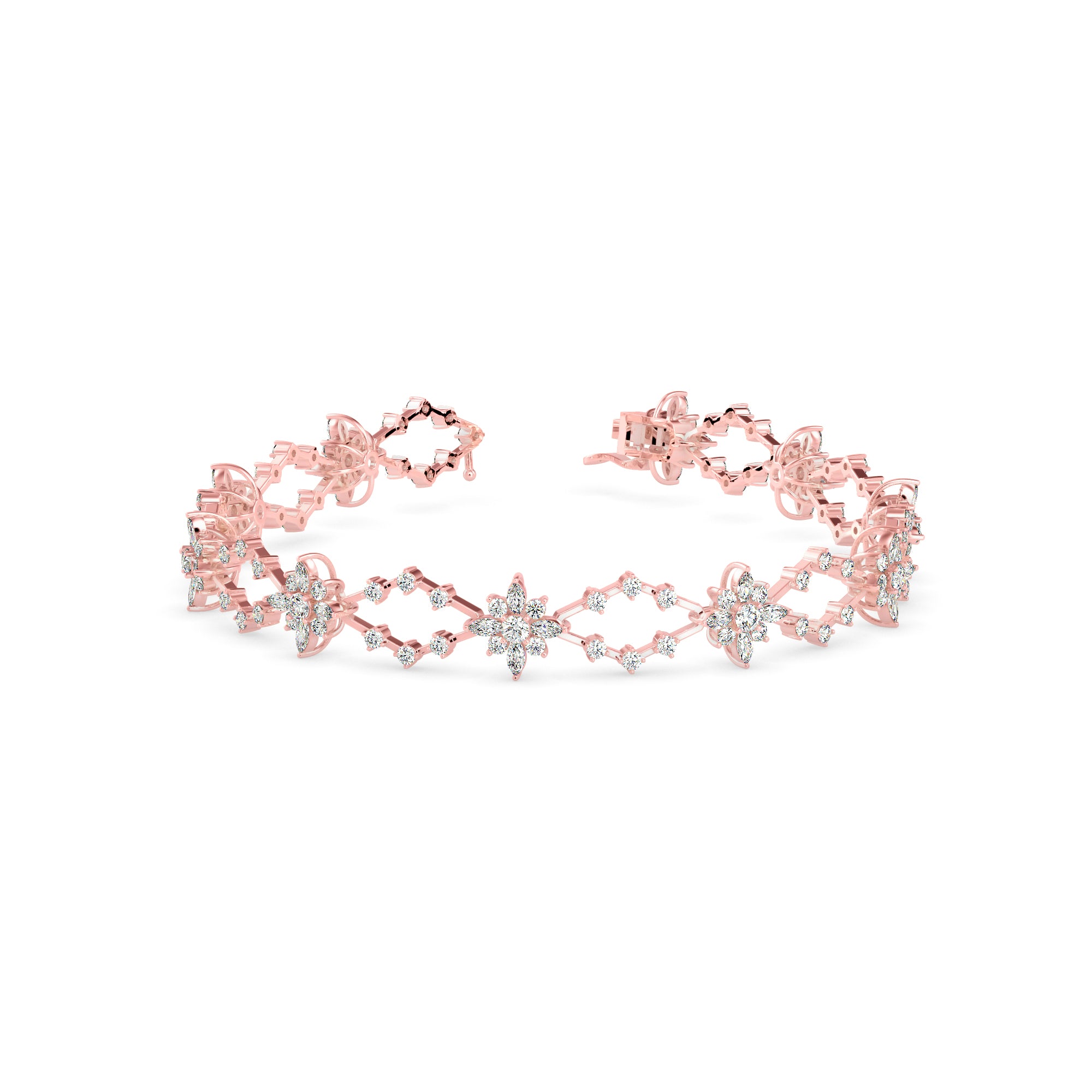 Racking Diamond Bracelet-Rose  Gold