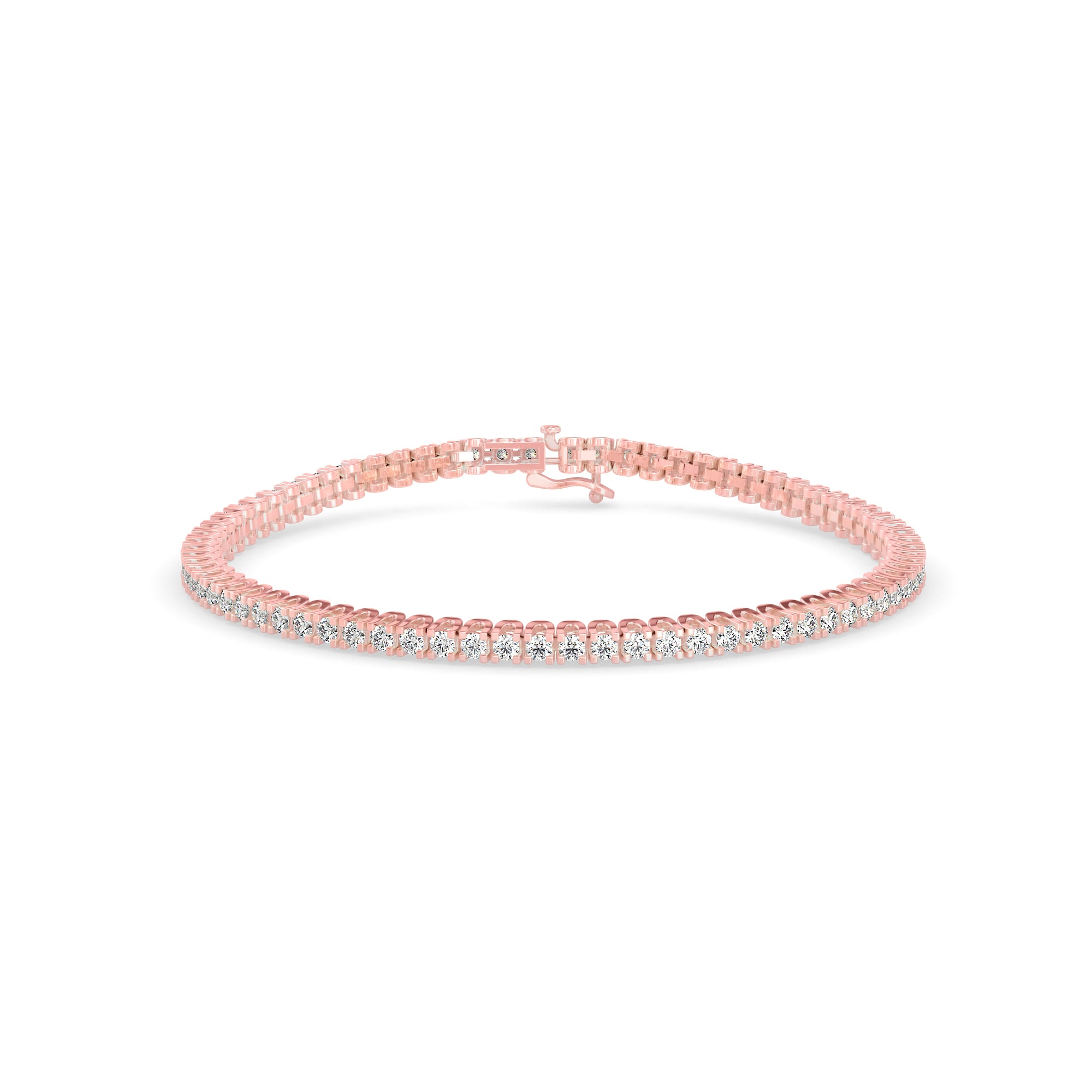 Sturdy Diamond Tennis Bracelet-Rose Gold