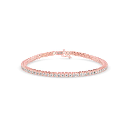 Sturdy Diamond Tennis Bracelet-Rose Gold