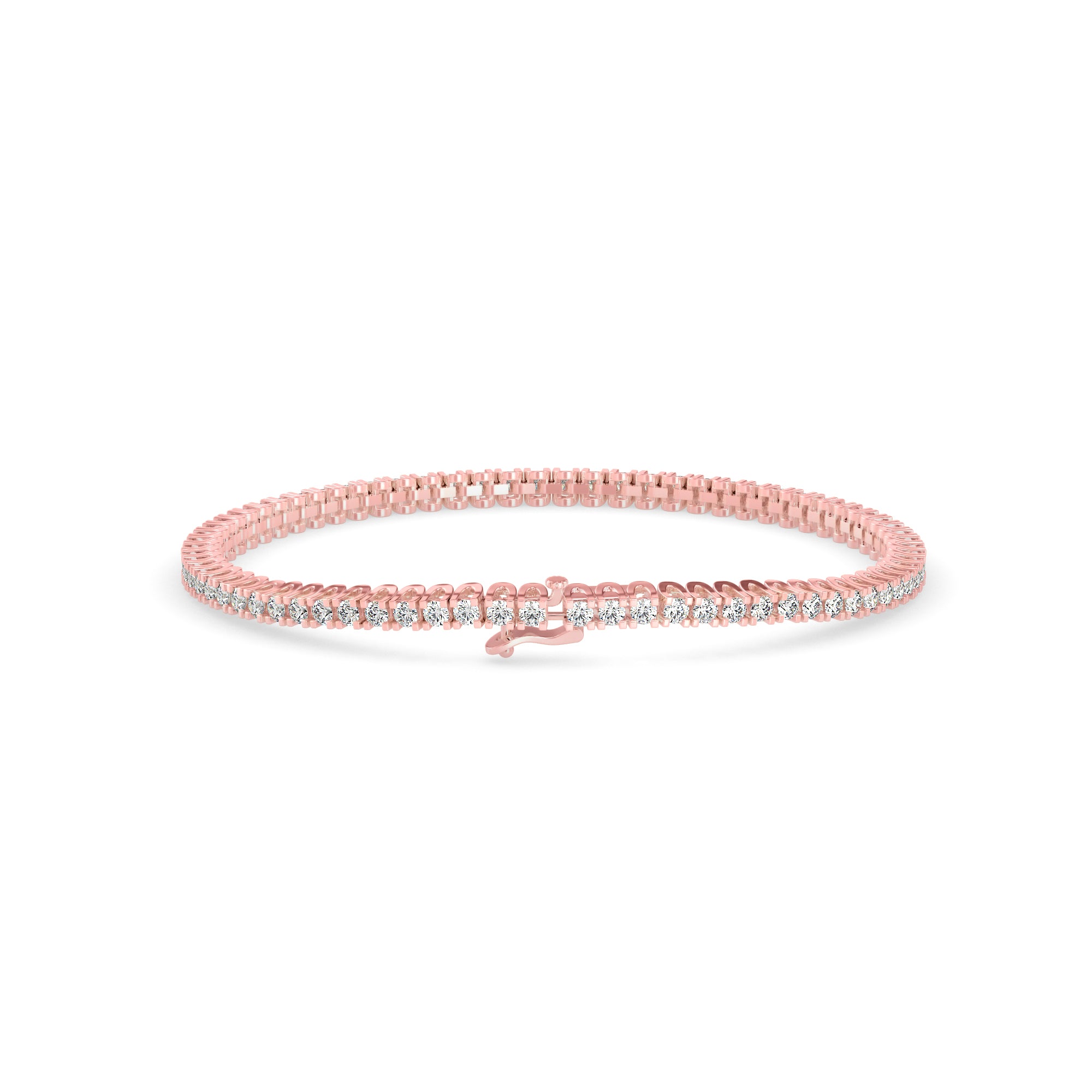 Sturdy Diamond Tennis Bracelet-Rose Gold