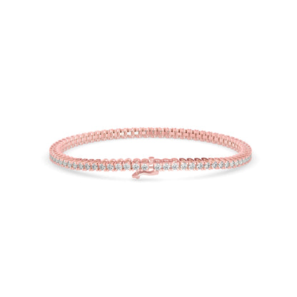 Sturdy Diamond Tennis Bracelet-Rose Gold