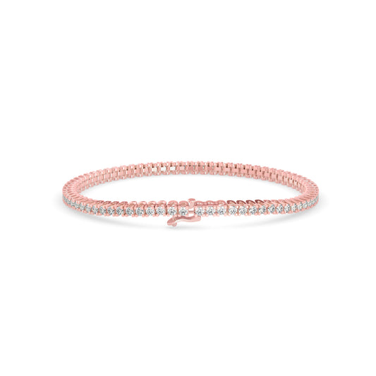Sturdy Diamond Tennis Bracelet-Rose Gold