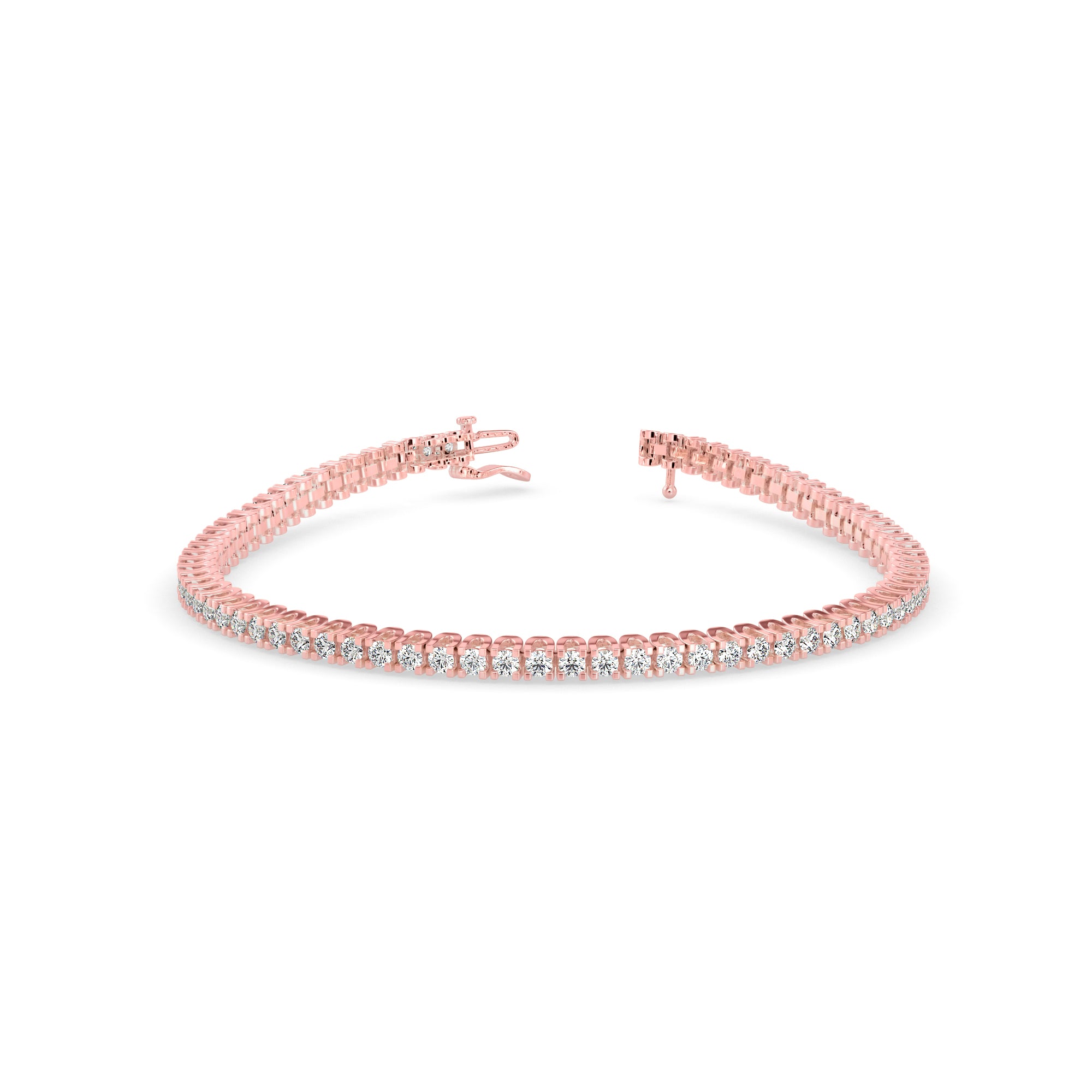 Sturdy Diamond Tennis Bracelet-Rose Gold