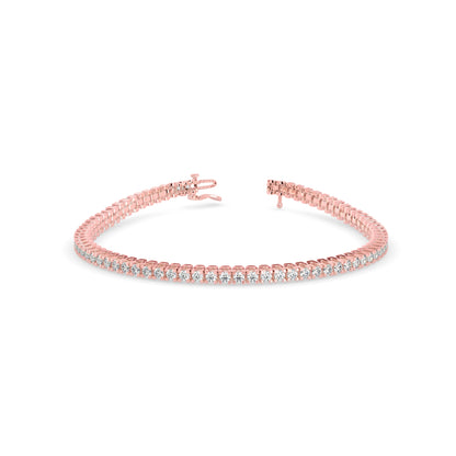 Sturdy Diamond Tennis Bracelet-Rose Gold