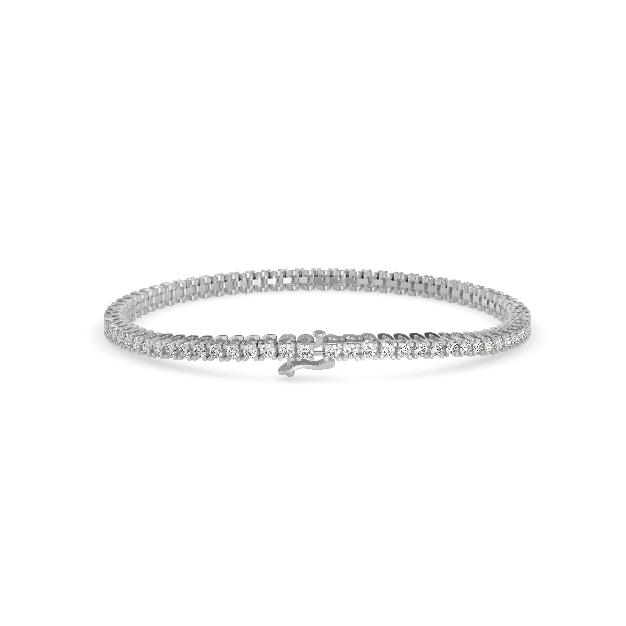 Sturdy Diamond Tennis Bracelet-Silver