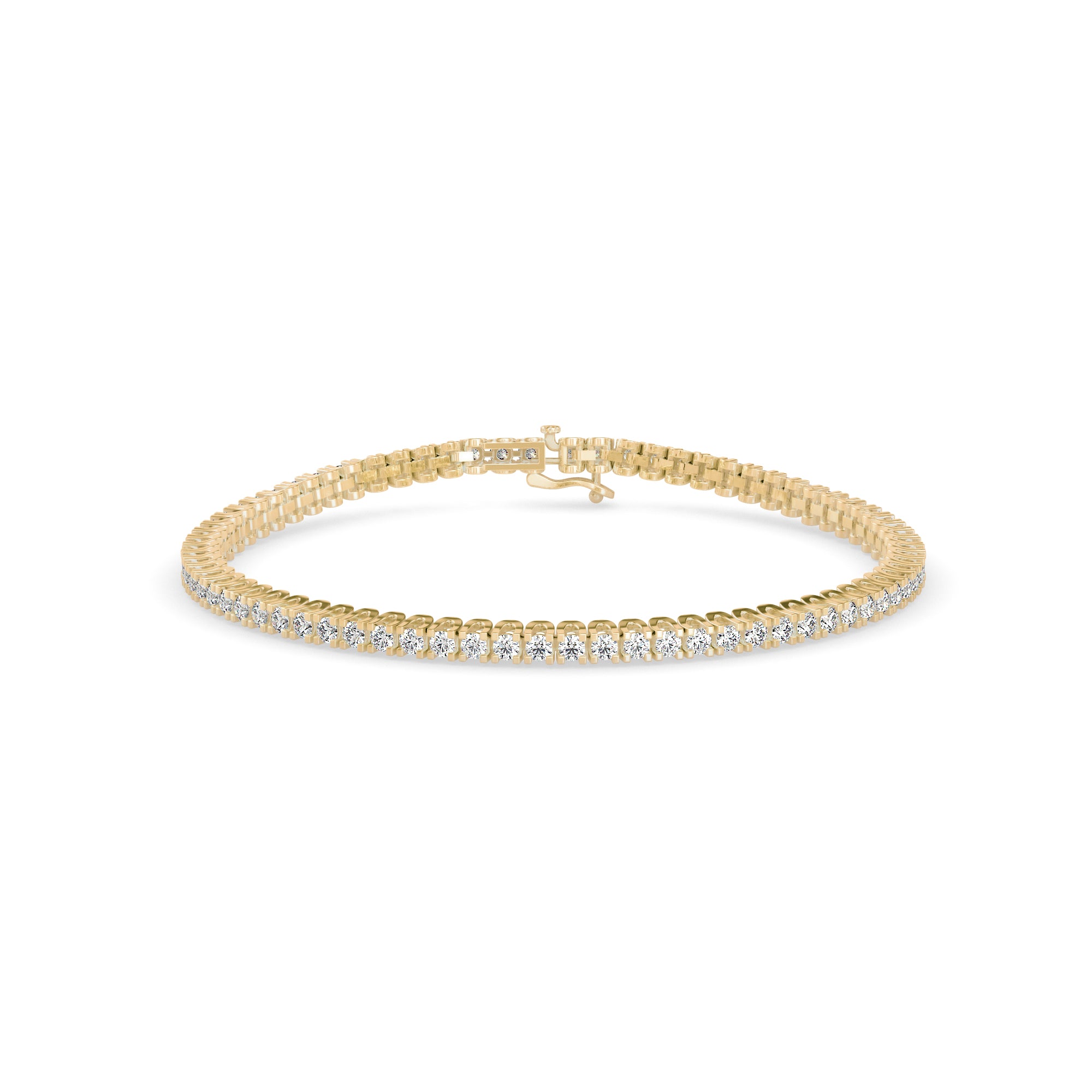 Sturdy Diamond Tennis Bracelet-Golden