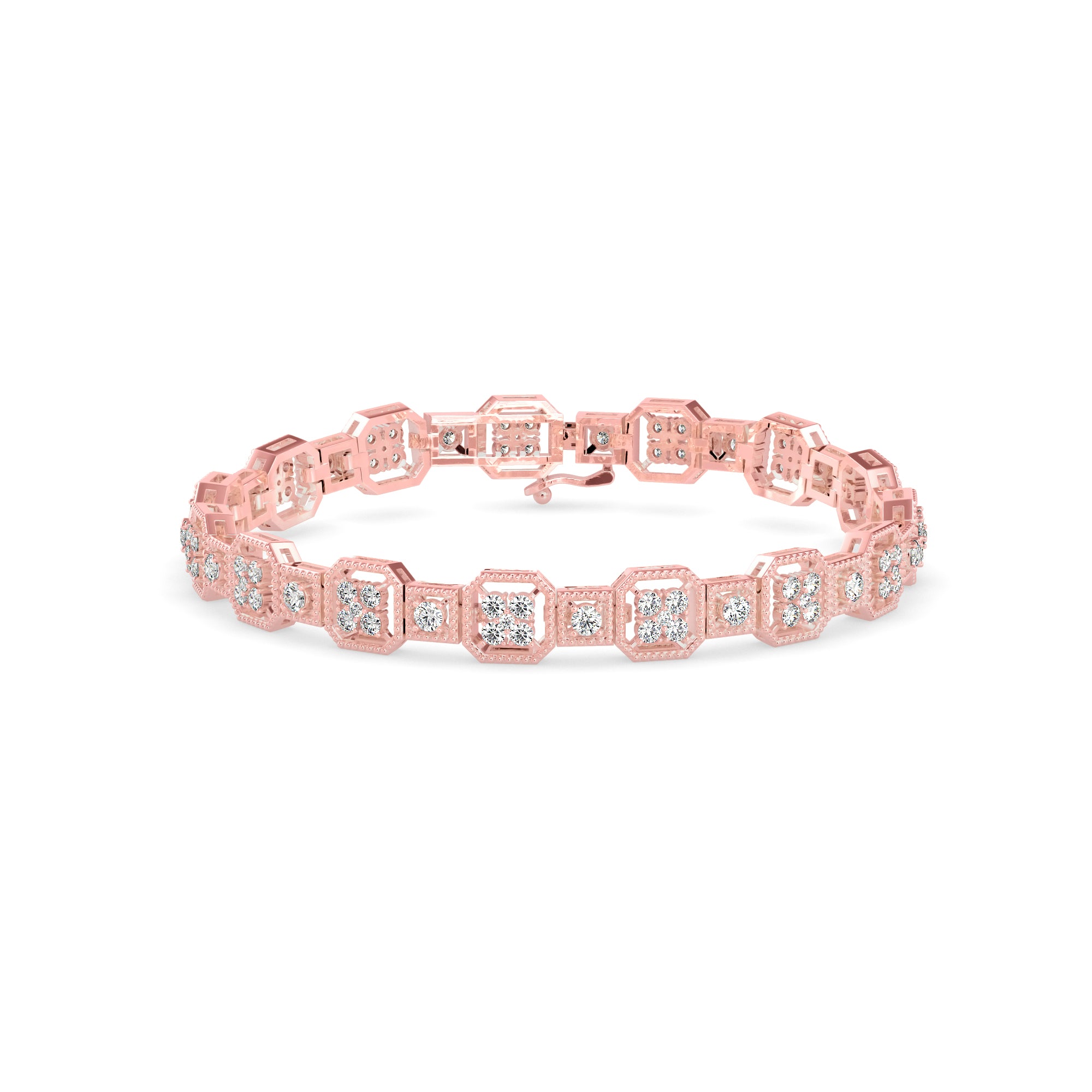 Czar Diamond Tennis Bracelet-Rose Gold
