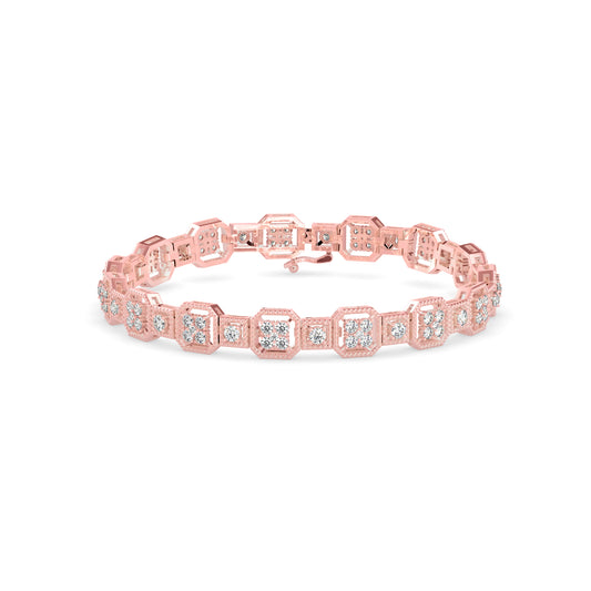 Czar Diamond Tennis Bracelet-Rose Gold