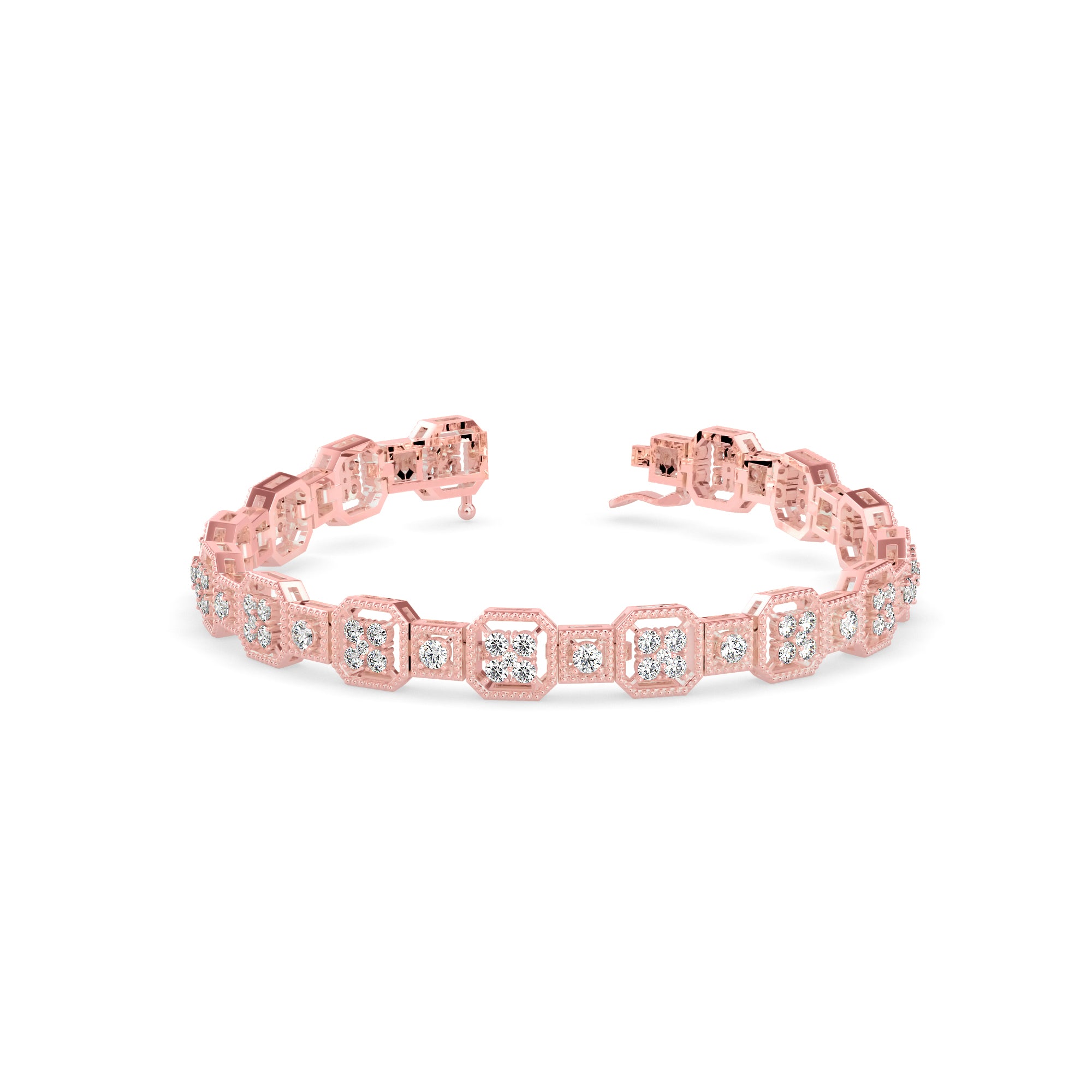 Czar Diamond Tennis Bracelet-Rose Gold
