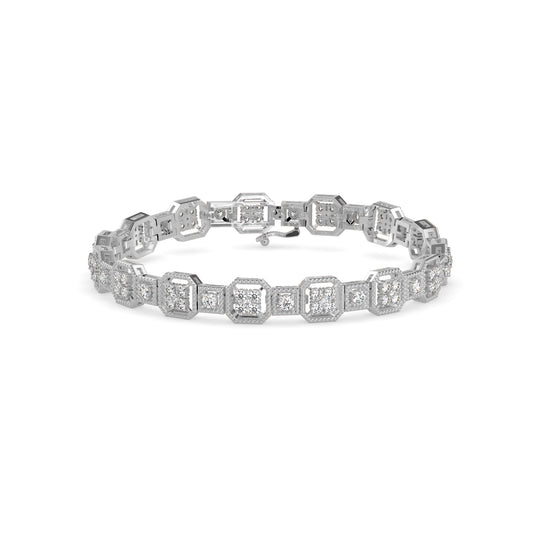 Czar Diamond Tennis Bracelet-Silver