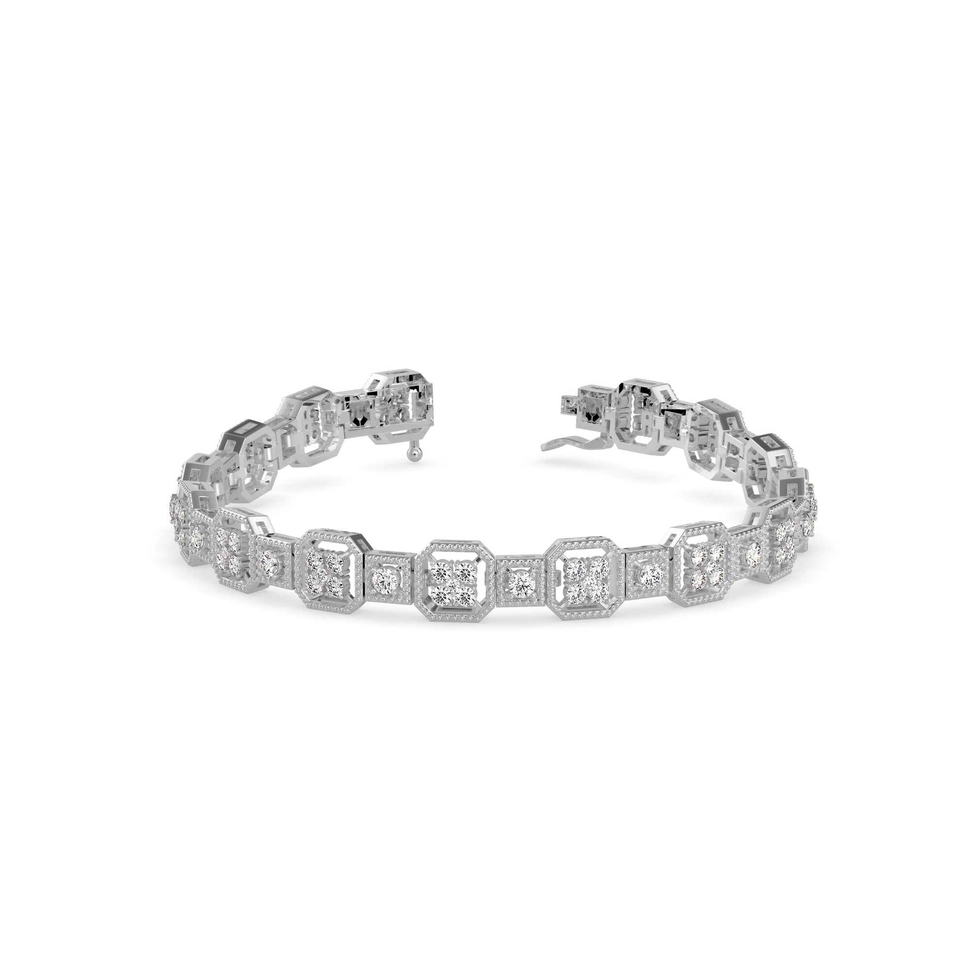 Czar Diamond Tennis Bracelet-Silver