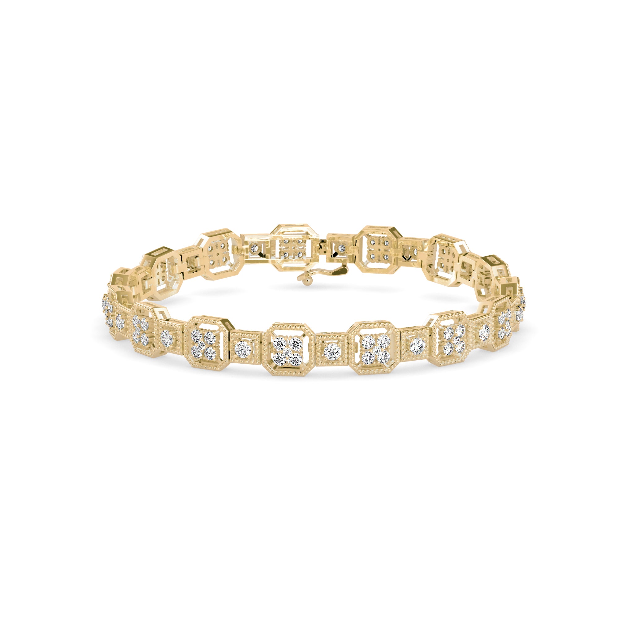 Czar Diamond Tennis Bracelet-Golden