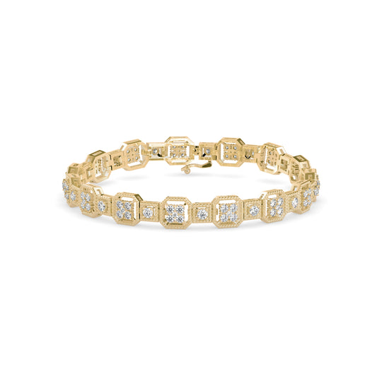 Czar Diamond Tennis Bracelet-Golden
