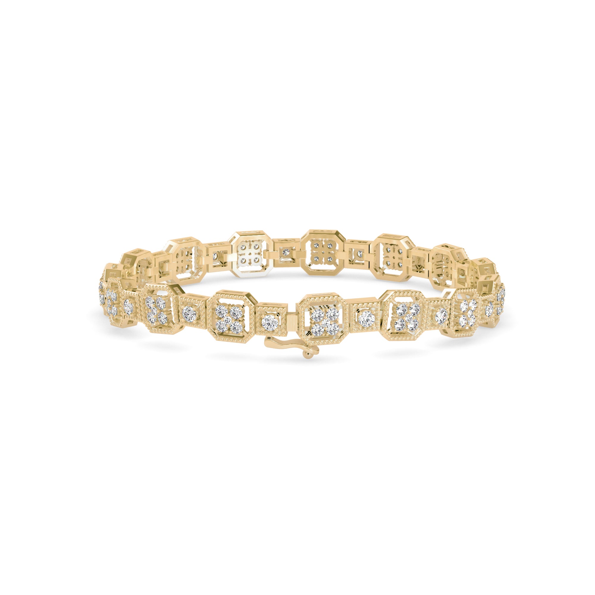 Czar Diamond Tennis Bracelet-Golden
