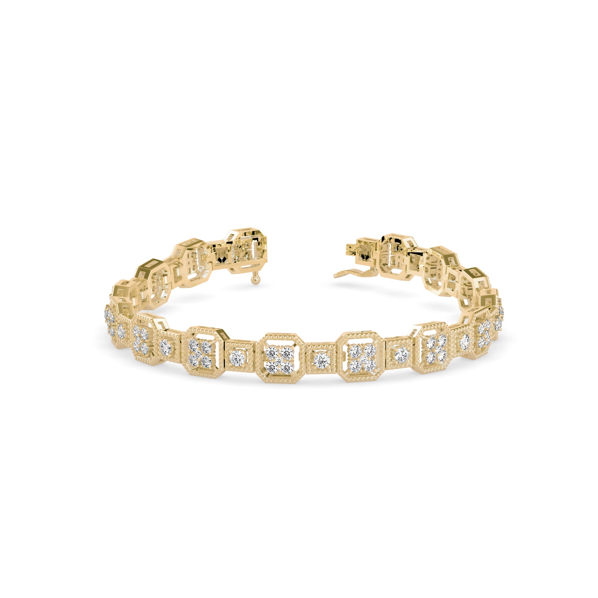 Czar Diamond Tennis Bracelet-Golden